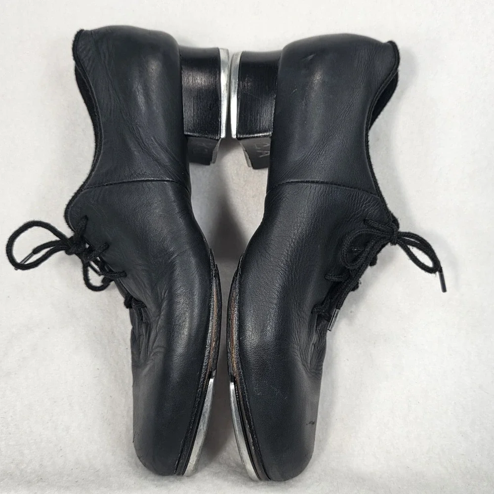 Bloch Tap Dancing Shoes Shockwave #2 Black Leather Lace Up Women's Size 6M